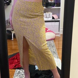 Long yellow flowered skirt